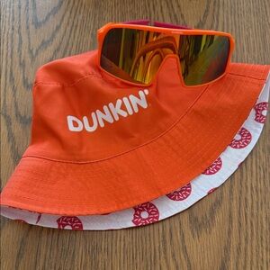 Dunkin' Orange Bucket Hat and Sunglasses Set